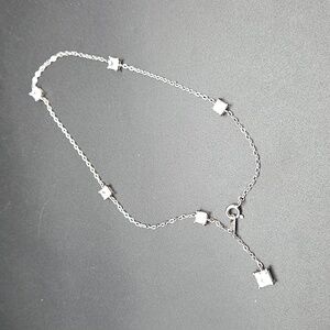 Ankle Bracelet. Sterling Silver With CZ Stones. 11 Inches With 1 Dangling Stone.